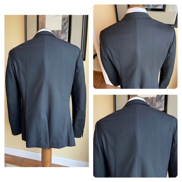Banana Republic Dark Gray Wool 2 Pc Pinstripe Suit Size 42R Slacks W35” L34” - Picture 13 of 16